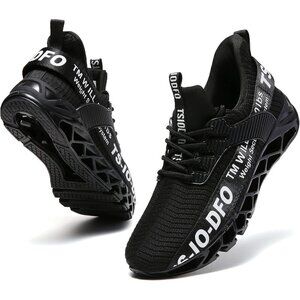 Women Black Athletic Shoes Walking Running Shoes Non-Slip Fashion Sneakers